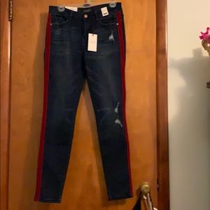 NWT , Judy Blue with red velvet stripe down side